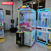Machine d'arcade à monnayeur avec pousse-prix et lumières LED, design personnalisable