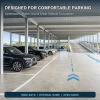 Parking en plusieurs étages à ossature métallique pour les communautés résidentielles de grande envergure avec aménagement personnalisé des emplacements de stationnement et conception de rampe d'accès