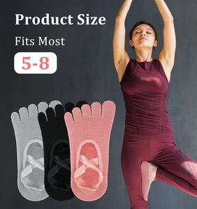 Chaussettes invisibles à cinq doigts CZFIT pour femmes, en coton tricoté, antidérapantes, absorbant les chocs, pour le yoga, le fitness en intérieur et le Pilates - Product Image 5