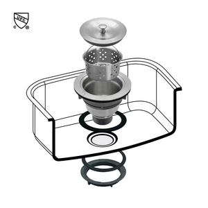 American Style Kitchen Sink <b>Drain</b> With Stainless Steel Filter And Lid For Undermount Installation - Product Image 2
