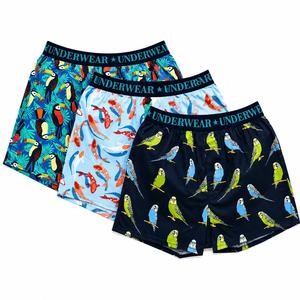 Calzoncillos bóxer <span class=keywords><strong>de</strong></span> cintura alta para hombre, 100% algodón tejido, transpirables, <span class=keywords><strong>de</strong></span> secado rápido, estampados, <span class=keywords><strong>de</strong></span> corte holgado con cintura elástica - Product Image 1