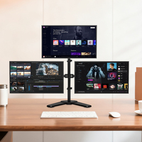 Support triple écran Khcoohoo, fixation par pince de bureau, bras de moniteur en acier allié, réglable en hauteur, pour jeux et bureau, 90