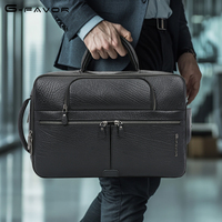 Sac à main vintage rétro en cuir de vachette pour hommes 15 pouces, mallette pour ordinateur portable en cuir véritable, sac à fermeture éclair pour bureau
