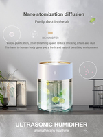 Humidificateur d'air USB à ultrasons de 2000ML, diffuseur d'huile essentielle d'aromathérapie, 7 couleurs, Triple buse LED, brumisateur lourd, humidificateurs d'air