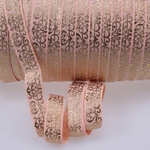 Bán buôn 15 mét trái tim vàng Damask in gấp trên băng đàn hồi Headband - Product Image 5