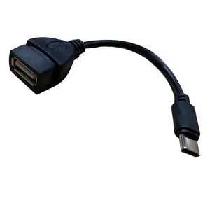 שחור סוג C זכר USB 2.0 נקבה מתאם כבל סוג C OTG כבל