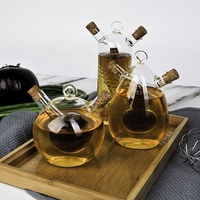 Fournitures créatives à double usage pour casseroles de cuisine en verre Sauce soja et bouteille d'huile/vinaigre scellée 2-en-1 Assaisonnement ménager