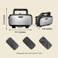Prix usine 2 tranches Snack Mini gaufrier électrique Sandwich Panini Maker antiadhésif détachable Grill