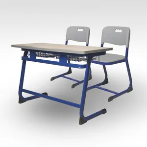 Simple Wooden Double Student Furniture Classroom Desk Classroom Desk And Chair FOR Teaching FOR US