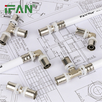Échantillon gratuit IFAN ISO15875 Raccord à sertir PEX couleur personnalisée Raccord de tuyauterie PEX 16-32mm Raccord PEX fileté en laiton