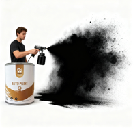 Peinture automobile en résine époxy haute performance, couleur métal noir, utilisée pour la modification de la couleur des voitures, la réparation et la peinture complète des véhicules