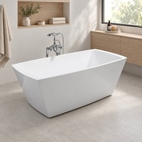 Baignoire rectangulaire en acrylique de 67 pouces avec design trapézoïdal, baignoire autoportante moderne de 820 mm de large
