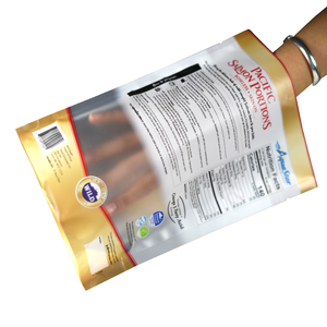 Tùy chỉnh in logo vàng Nhà máy sản xuất bao bì thực phẩm cấp thực phẩm PE cửa sổ mờ đứng lên Túi <span class=keywords><strong>Ziplock</strong></span> Mylar - Product Image 4