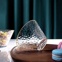 Ensemble de verres à bord doré créatifs pour jus, crème glacée, pudding, dessert, yaourt, smoothie, sundae, pour la maison, les fêtes et les mariages