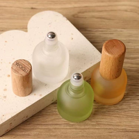 Flacon à bille en verre rechargeable de luxe de 10 ml avec bille en métal, transparent, givré, rose, vert, café, emballage pour huile essentielle, parfum