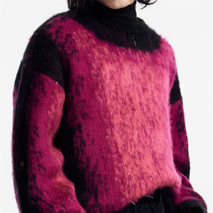 OEM y ODM personalizado Color de bloqueo de los hombres de algodón de moda suéter de cuello redondo de punto - Product Image 4