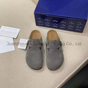 Nuevas tendencias 2026: Zuecos y mules unisex de diseñador de alta calidad en gamuza genuina, zuecos de corcho para mujer y pantuflas de cuero. - Product Image 3