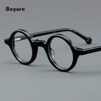 Boyarn Usine En Gros Marque Designer Hommes Rond Acétate Cadre Lunettes Femmes Tortue Petit Optique Myopie Lentilles Lunettes
