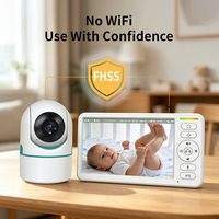 Babyphone avec caméra sans fil, écran HD IPS de 6 pouces, batterie 5000 mAh, mode VOX, détection sonore, communication bidirectionnelle sur 1000 pieds, sans Wi-Fi