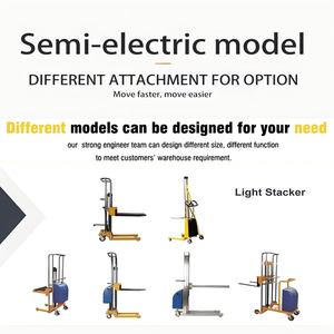 Fabricante de elevación profesional Semi + Electric + Stacker Mini apilador de paletas semieléctrico Máquina apiladora semieléctrica - Product Image 5