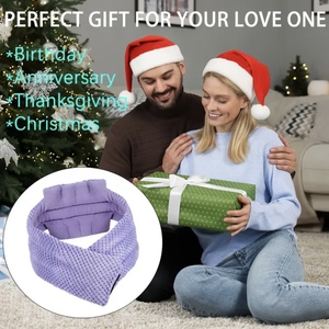 Coussin chauffant pour le cou au micro-ondes, enveloppement thérapeutique chaud/froid lesté pour soulager les douleurs au cou et aux épaules, compresse chauffante douce et lavable - Product Image 6