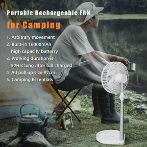 Portable Folding Fan Remote Control Handheld Stand Folding Pedestal Fan Foldable Standing Cooling Fan