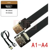 Cable plano flexible HDMI FPV FPC FFC hembra a macho, adaptador de 90 grados arriba/bajo, cable de extensión plano de cinta FPC de 10 cm, paso de 20 pines