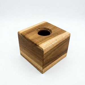 Handmade Teak Wood <b>Tissue</b> Box Cover Square Napkin Holder Rustic Table Decor for <b>Wedding</b> Dining Room Natural Sustainable Material - Product Image 1
