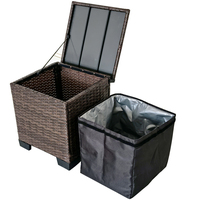 Nevera Portátil Aislada para Exteriores, Caja de Almacenamiento Refrigerante Impermeable de Mimbre para Bebidas, Vino y Cerveza en Jardín, Piscina o Fiestas
