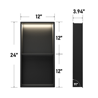 Niche murale de douche en acier inoxydable 304 personnalisée en gros étagère de salle de bain à éclairage LED moderne avec un design encastré facile à installer