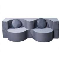 Modernes Minimalistisches Leichtgewichtiges Langlebiges Cloud-Modulares 2-Sitzer-Sofa Schwammlounge mit Runden Dekorativen Kissen
