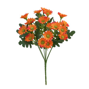 Pequeño ramo de flores de seda artificiales frescas Margarita Manzanilla crisantemo salvaje orquídea saltadora para Pascua boda decoración del hogar - Product Image 5