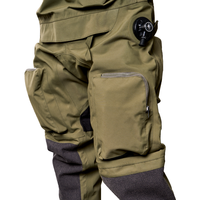 Combinaison de plongée sèche trilaminée personnalisée, imperméable et légère, pour la plongée en grotte, avec logo frontal, fermeture éclair dorsale et tissu 360g