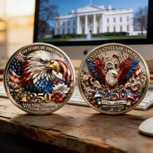 Moneda Conmemorativa Patriótica del 250 Aniversario de EE. UU. al por Mayor, Moneda Coleccionable 3D con Águila Calva y la Frase 'Nosotros <span class=keywords><strong>el</strong></span> Pueblo' - Product Image 6