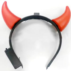 عصابة رأس مضيئة بقرون الشيطان مع إضاءة LED حمراء وزرقاء لعيد الميلاد والهالوين - Product Image 2
