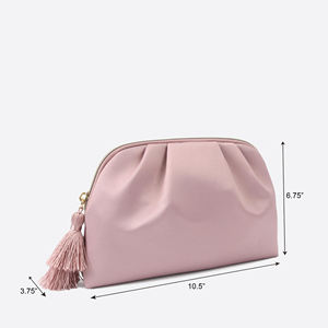 Bolsa de Maquillaje Personalizable de Alta Calidad, Lujosa, Reciclada, con Cierre de Cremallera, Estuche Cosmético Promocional con Diseño de Borlas, Ecológica - Product Image 2