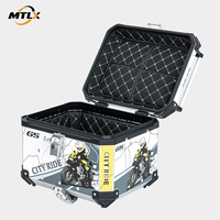 Top Case de Moto en Alliage d'Aluminium avec Dossier, Boîte de Rangement Arrière Étanche pour Voyage et Accessoires Moto