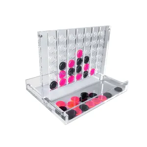Wholesale Custom Clear Colorful Acrylic Four In A Row Game Connect 4 Game Lucite 4 In A Row