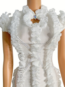 La gonna corta Sexy aderente con perle di pizzo plissettato tridimensionale di Xiao Xue ospita banchetti <span class=keywords><strong>bar</strong></span> e costumi <span class=keywords><strong>da</strong></span> spettacolo - Product Image 3