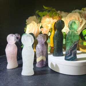Productos de Sanación Espiritual al por Mayor, Artesanías de Cristal Natural, Estatua de Cristal de Guan Yin para Adorno Energético de Feng Shui - Product Image 3