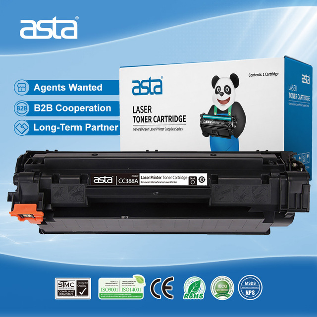 ASTA Black CC388A C388A 388A 88A Toner Cartridge With Chip Compatible for HP Laser Printer Supplies Wholesale Premium Quality