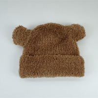 Nouveau Bonnet Épais en Peluche avec Oreilles d'Ours 2026 – Bonnet Doux et Confortable de Couleur Unie pour le Froid