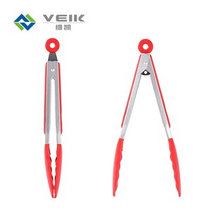 Gran oferta de pinzas para alimentos de acero inoxidable con puntas de silicona resistentes al calor barbacoa parrilla Cocina Barbacoa pinzas - Product Image 6