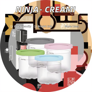 <span class=keywords><strong>Ninja</strong></span> Creami NC300s Series Tasses de pintes de crème glacée jetables de remplacement en PP avec couvercles d'étanchéité pour le stockage - Product Image 3