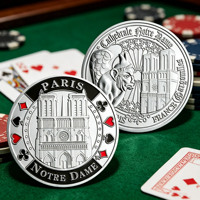 Pièce de monnaie souvenir de la Cathédrale de Notre-Dame de Paris, France, en métal émaillé, pièce commémorative personnalisée pour collection ou cadeau