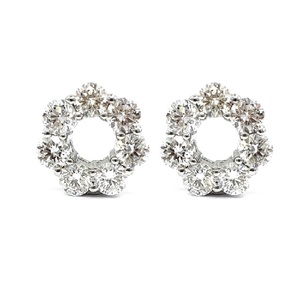 Boucles d'oreilles en forme de donut en or blanc plaqué or 18 carats avec diamants, idéales pour fiançailles, mariage et fêtes - Vente en gros - Product Image 1