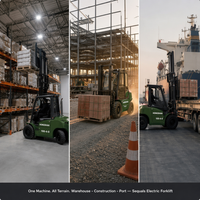 Forklift Listrik Penuh Premium Dua Tahap Tiang Angkat 1.5t 2.5t 3.5t 5t untuk Pemuatan Pelabuhan, Bersertifikasi CE