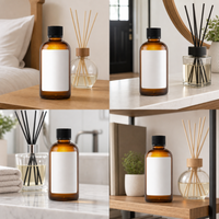 Diffuseur d'huiles essentielles 100 ml à la note de lys et de papyrus, avec notes marines et océaniques, dans un flacon en verre ambré