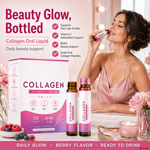 <span class=keywords><strong>Collagène</strong></span> liquide oral avec vitamine C et biotine, <span class=keywords><strong>collagène</strong></span> de type I et III provenant de bovins nourris à l'herbe pour la peau, les cheveux et les ongles, OEM Private - Product Image 4
