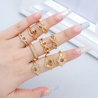 Jxx roman conception bon prix femmes laiton à la mode minimaliste zircon plaqué or bague dernières conceptions de bagues de mariage